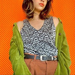 80s STRIPED ZEBRA TOP